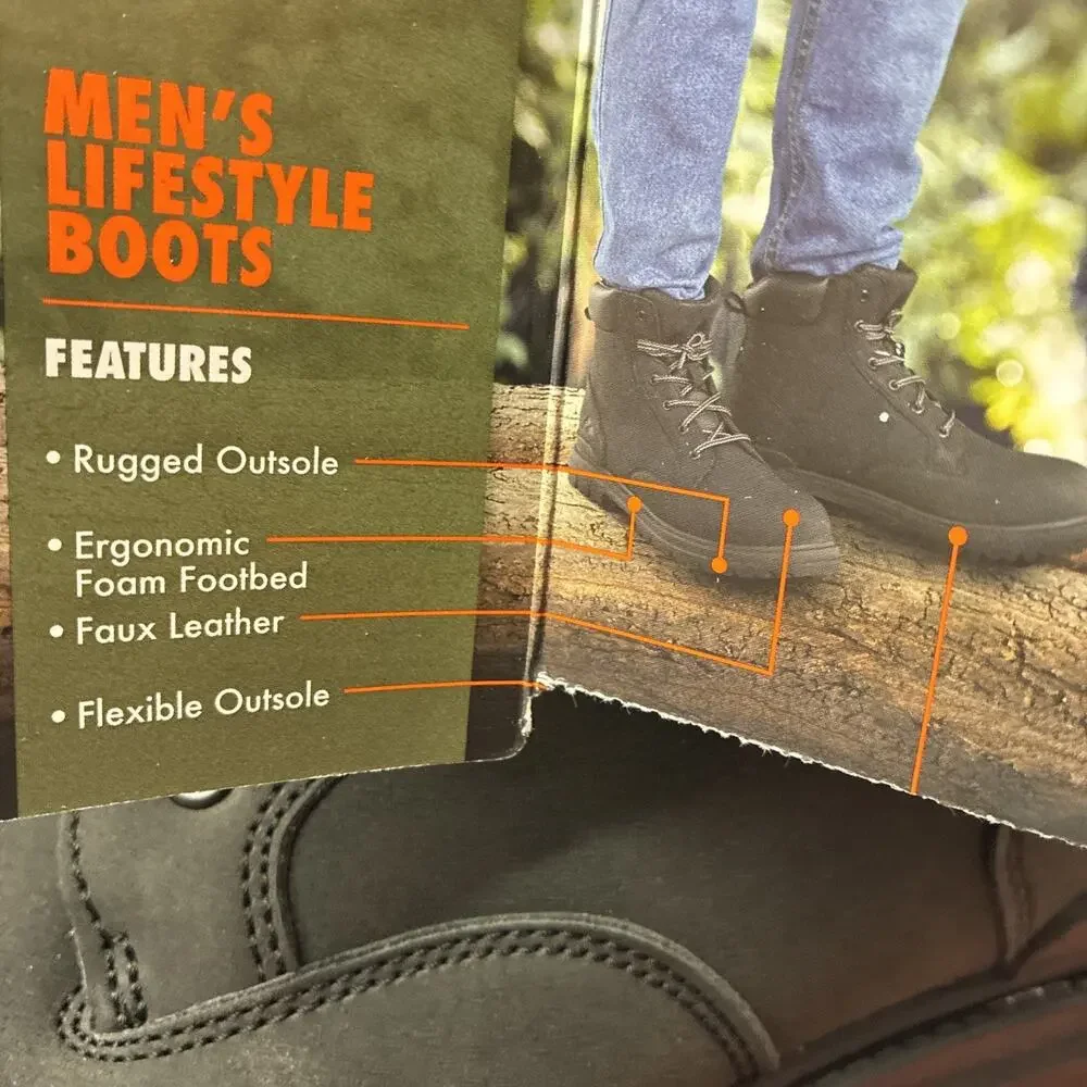 Ozark Trail New Size US 7 Men's Boots Troy II Black Hunting Hiking Outdoor
